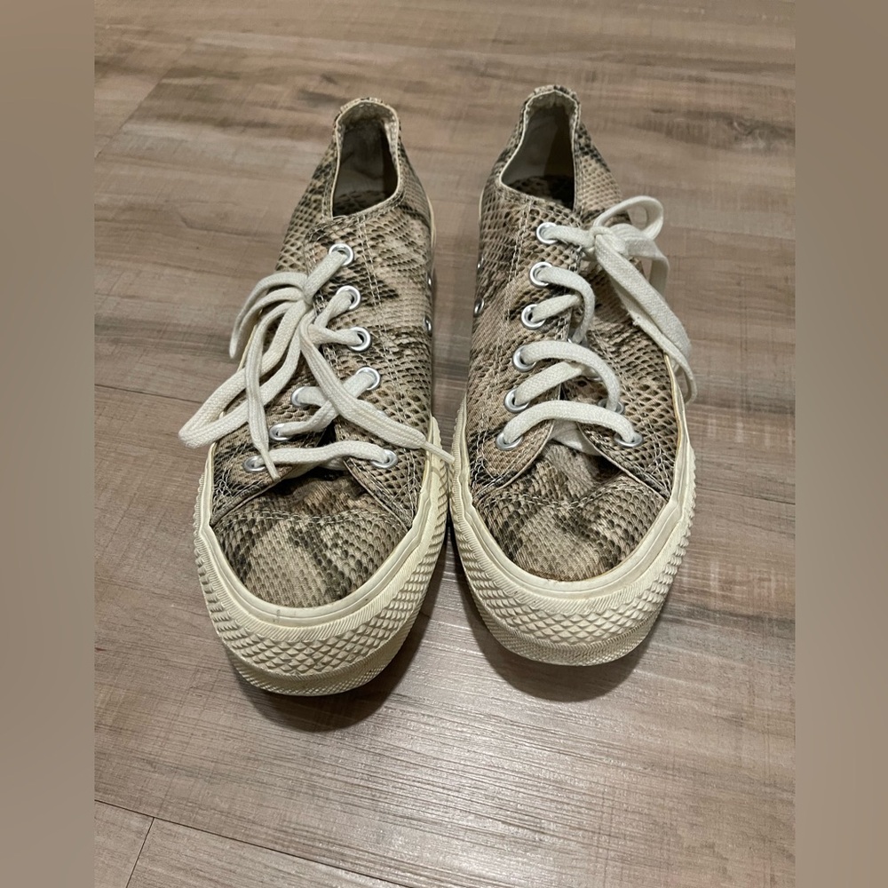 Converse Women's Beige Snake Pattern Sneakers - Picture 3 of 7